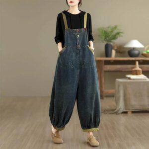 salopette bleue ample femme