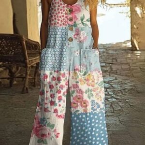 salopette blanche fluide femme variante bleue