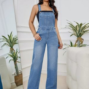 salopette jean sculptante pour femme de face