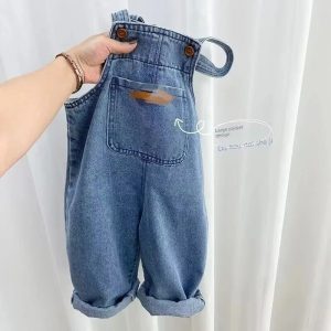 Salopette enfant jean denim, fille ou garçon, entière