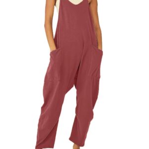 salopette large femme rouge