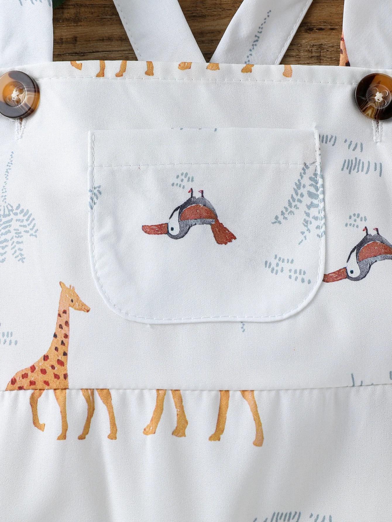 Salopette bebe animaux détail poche