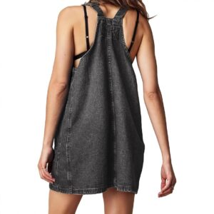 robe salopette femme courte noir de dos