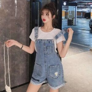 salopette short femme denim