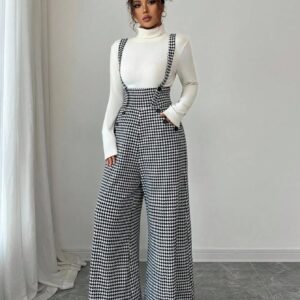 salopette noir et blanche femme