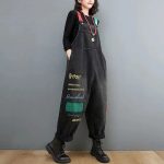 Salopette femme jean en denim look casual NOIRE PROFIL