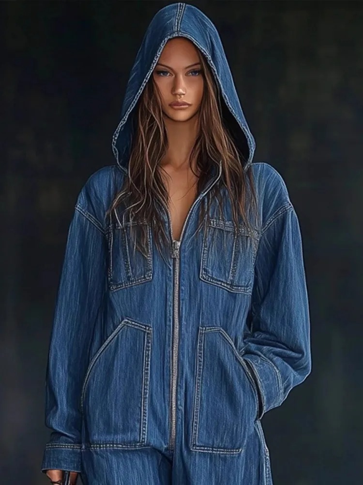 Combinaison et salopette à manches longues bleu