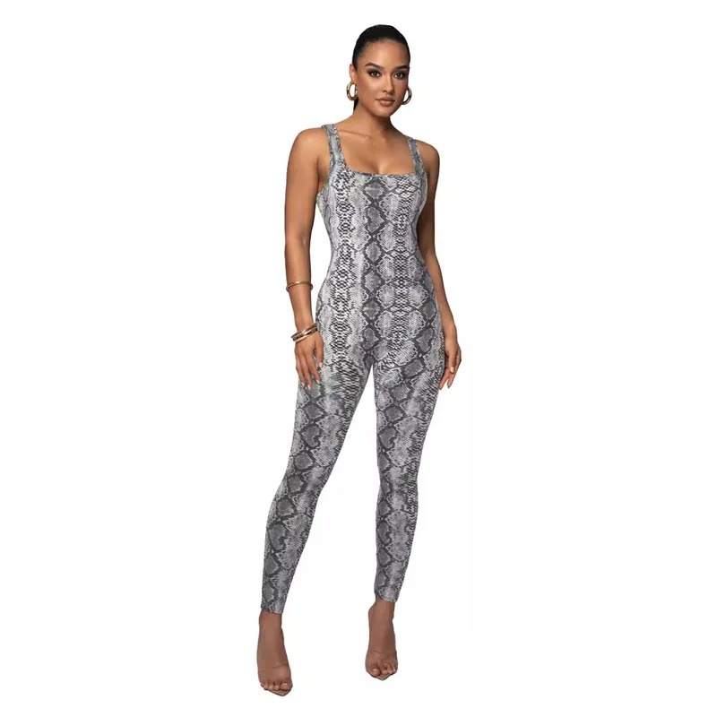 salopette noir femme peau de serpent