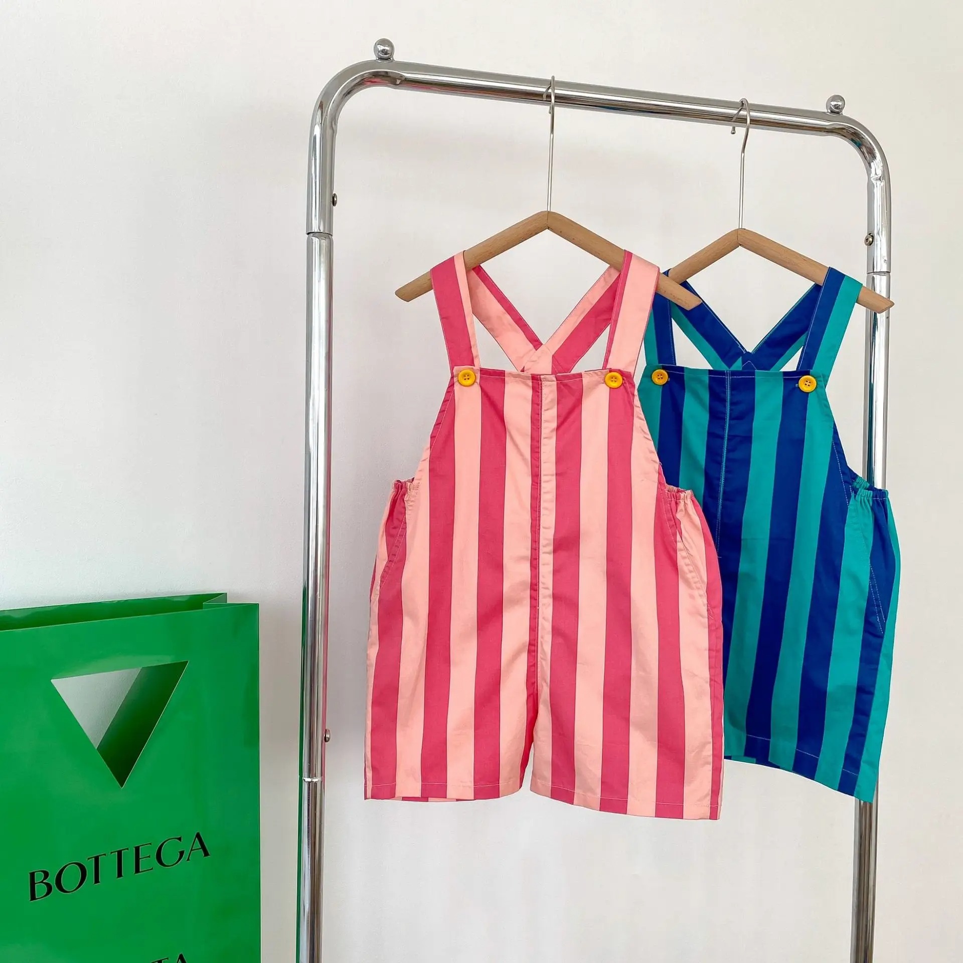 salopette enfant rayée assortie