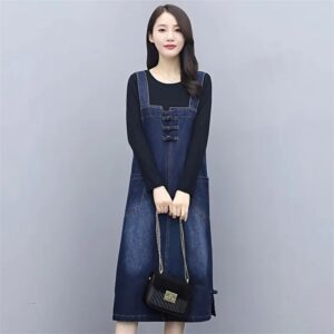 robe salopette en jean à lacets produit
