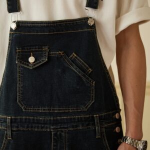 Salopette homme jean bleu foncé détail buste