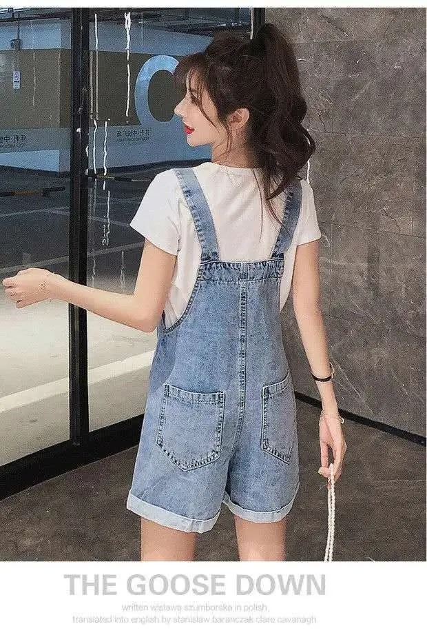 salopette short femme denim de dos