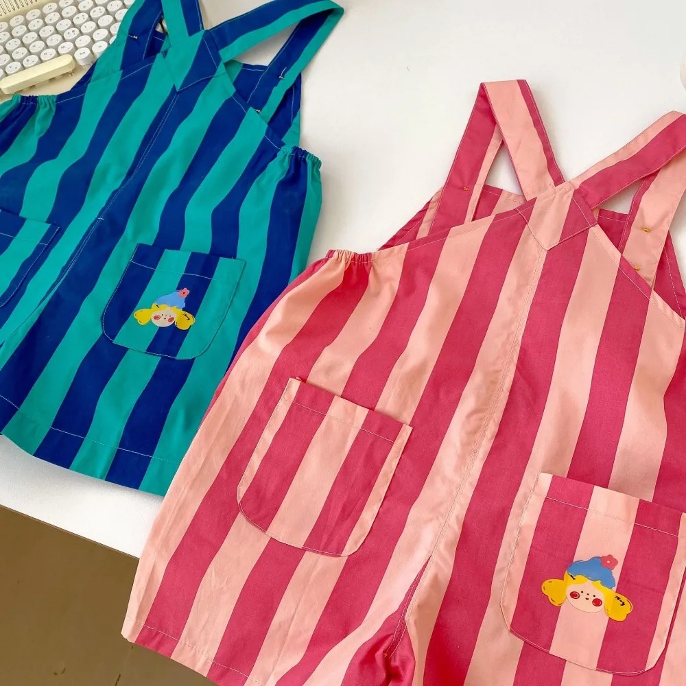 salopette enfant rayée détail motifs