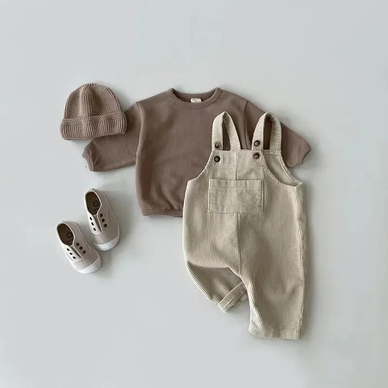 salopette garcon velours beige