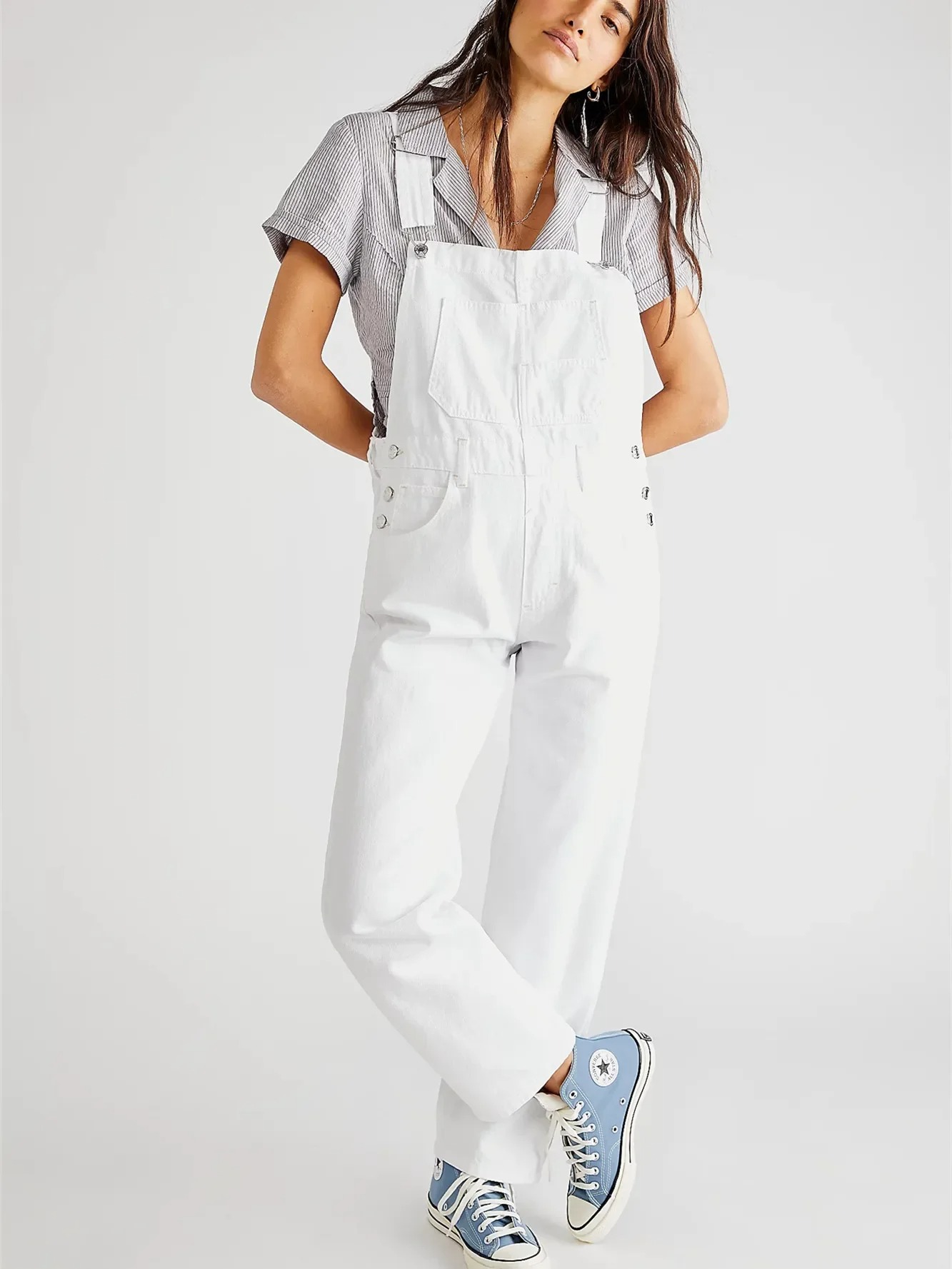 salopette femme blanche style