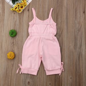 salopette short enfant rose