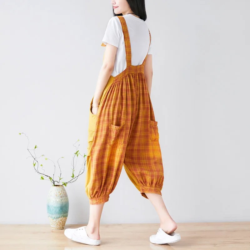 salopette large femme sarouel jaune