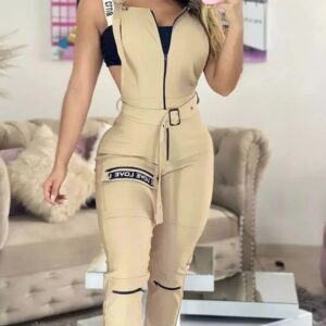 salopette combinaison femme beige