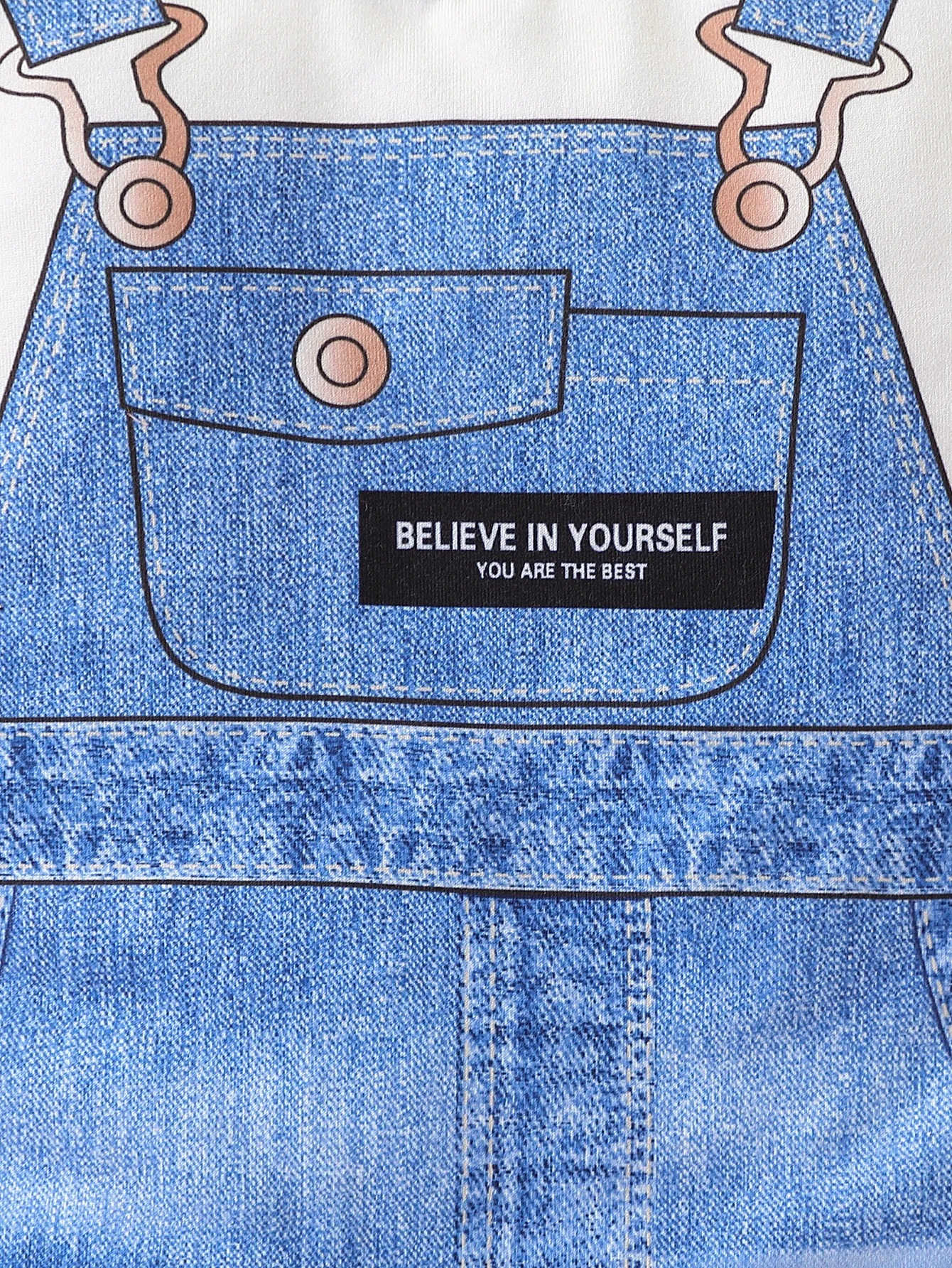 salopette bebe bleue look jean détail motif