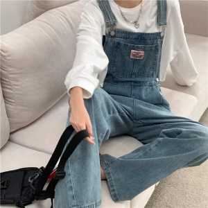 Salopette femme en jean confort absolu assise