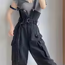 salopette jeans pour femme détail taille