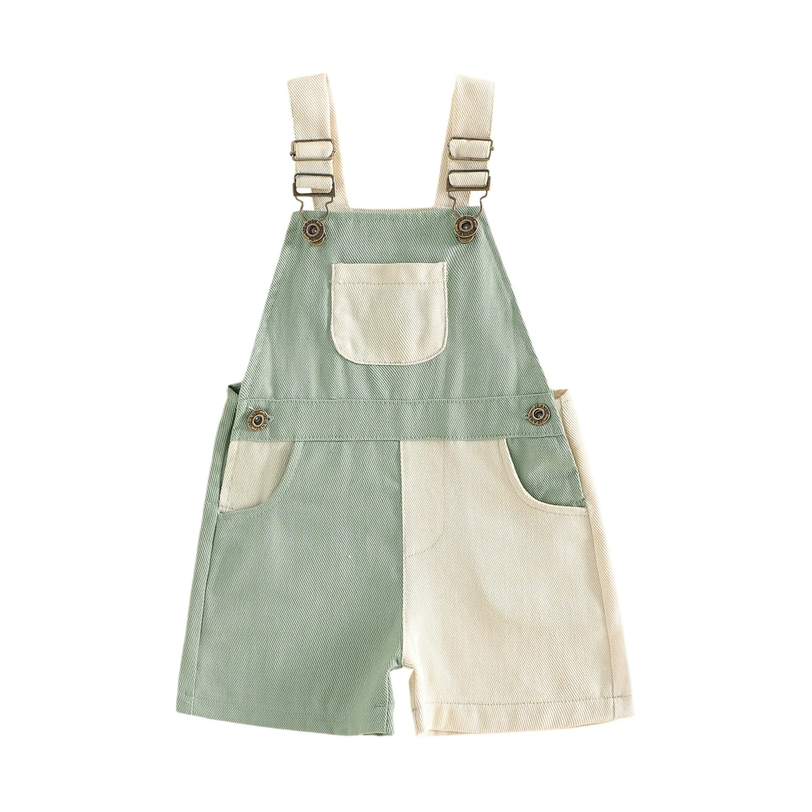 salopette enfant short pastel tissu
