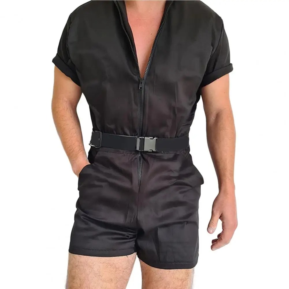 combinaison et salopette short homme cintrée noire