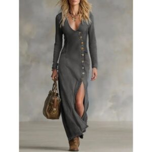 robe salopette en jean fendue noire