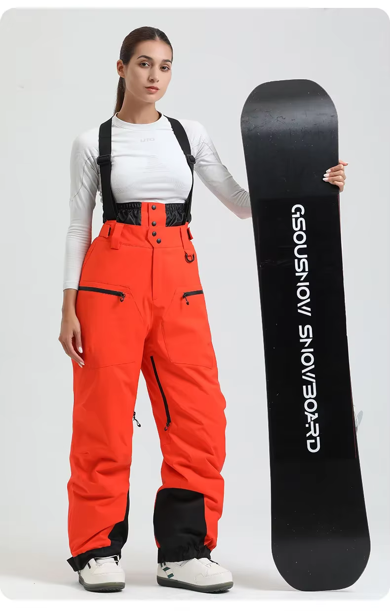 salopette de ski femme snowboard orange
