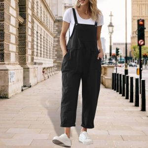 Pantalon Salopette femme large variante noir