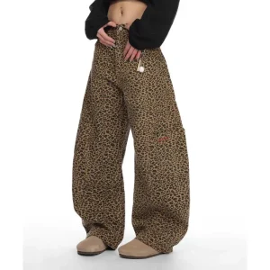 salopette femme rétro américaine imprimée léopard pour femme