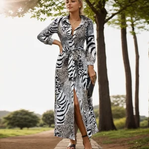 robe salopette léopard longue pour femme