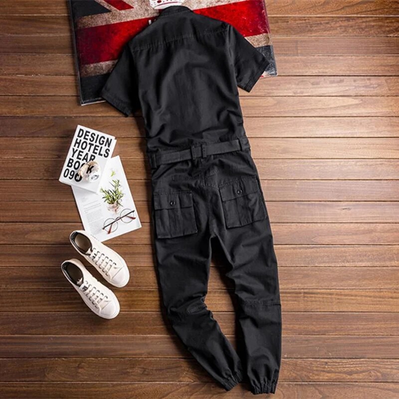 Salopette noir homme de dos