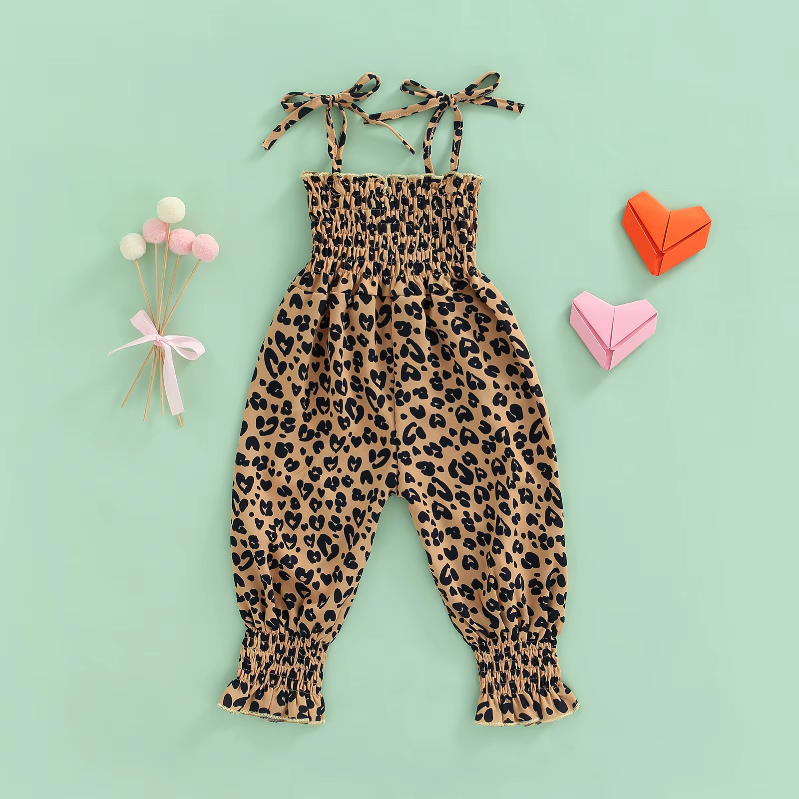 salopette leopard fille détail tissu