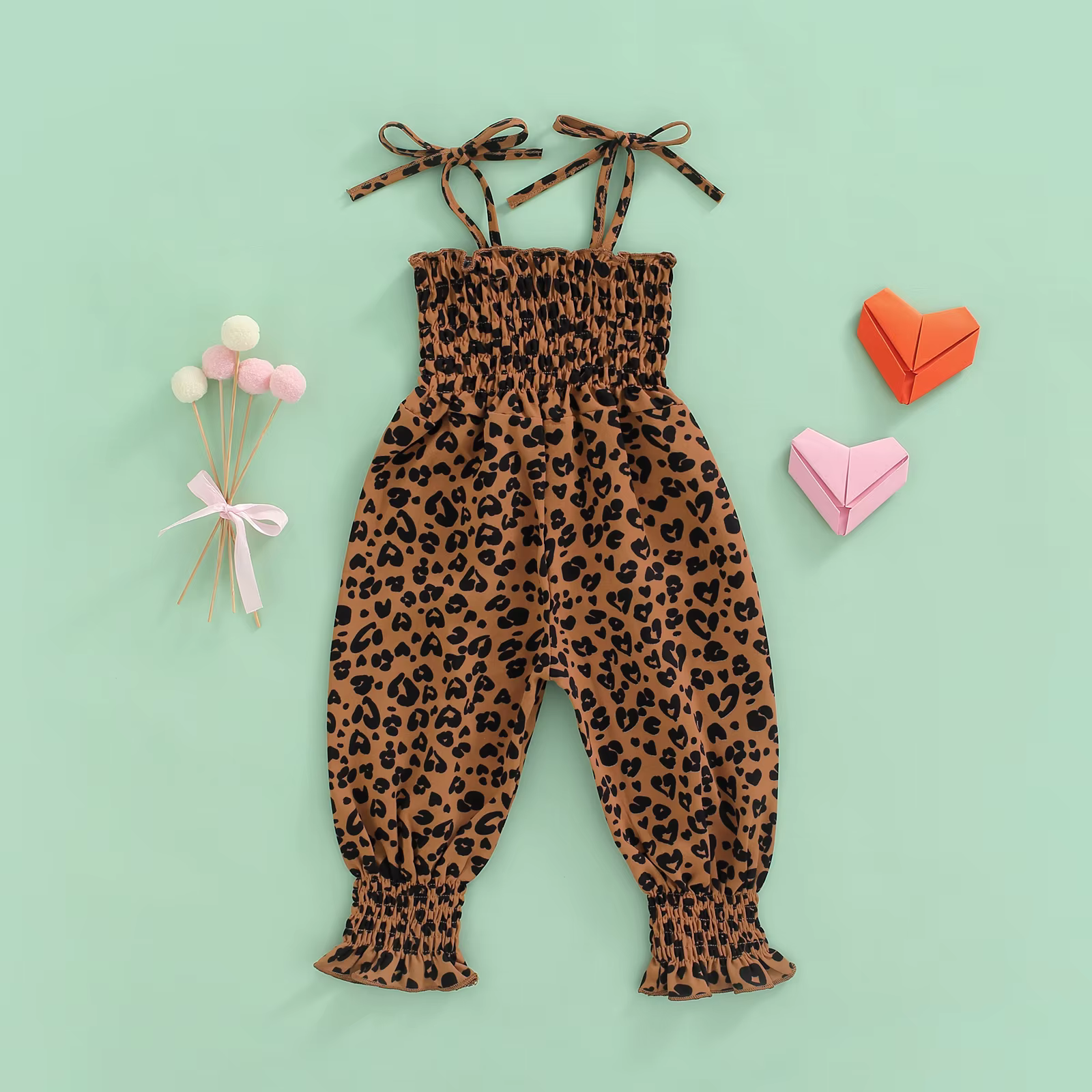 salopette leopard fille foncé détail bretelles