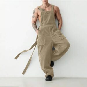 salopette en velours homme beige