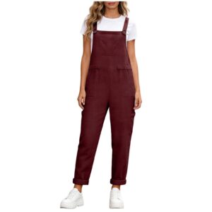 salopette large femme rouge bordeaux