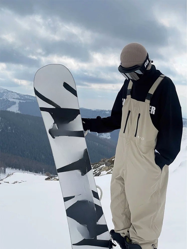 salopette homme ski beige de profil