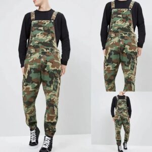 salopette verte homme militaire de dos
