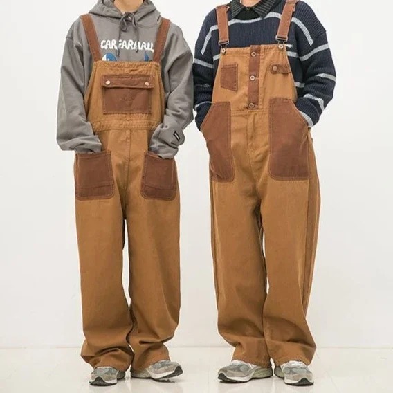 salopette marron homme