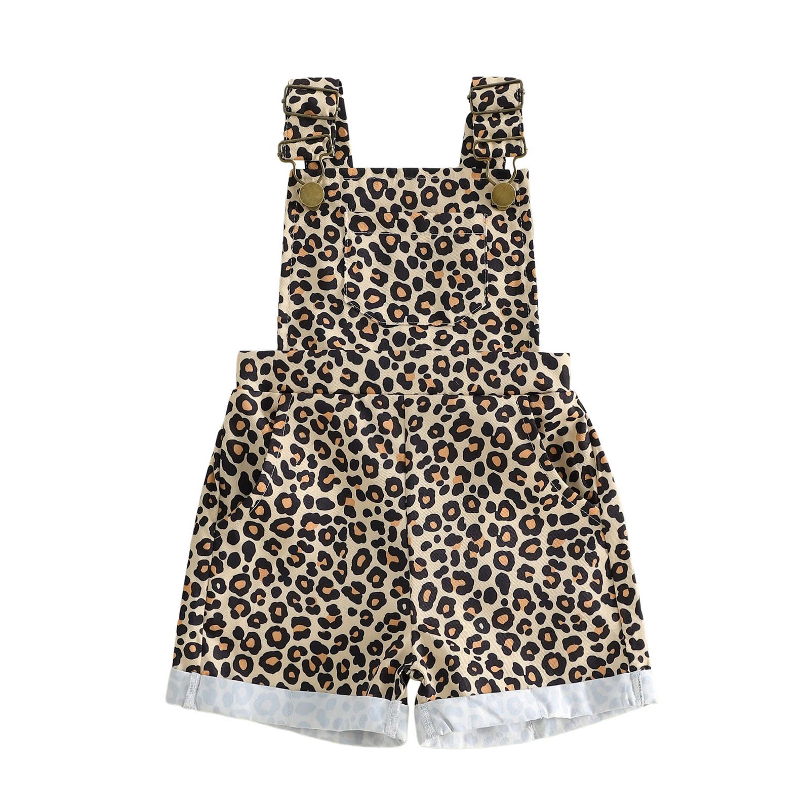 Salopette leopard short enfant de face