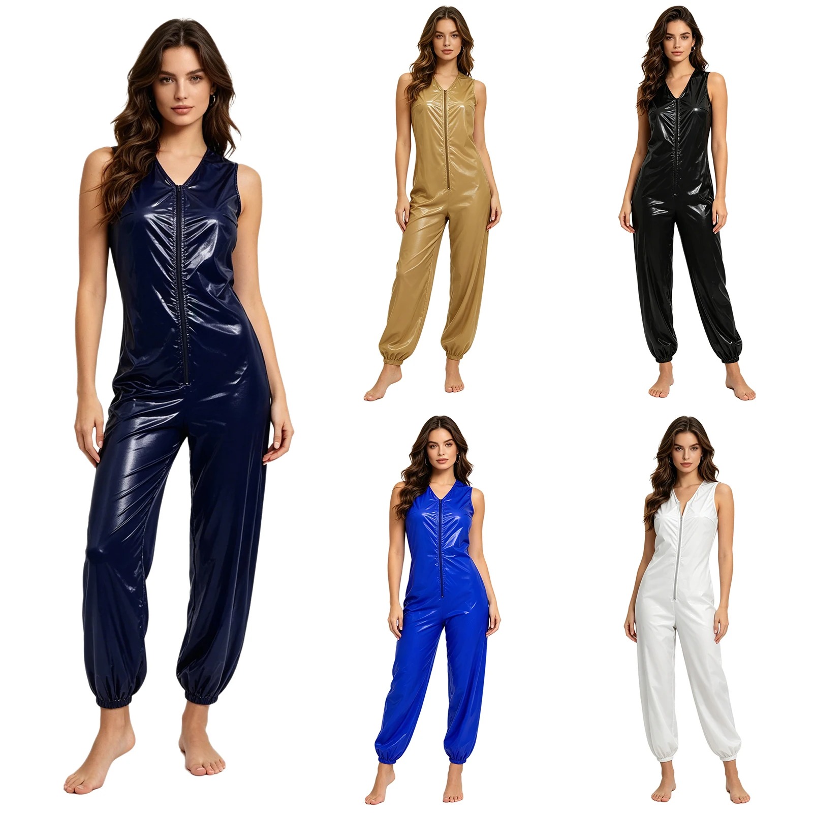 Salopette de pluie femme métallisée zippée couleurs