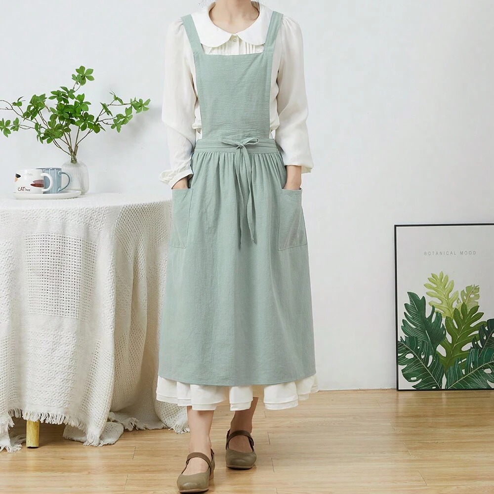 salopette en lin femme vert