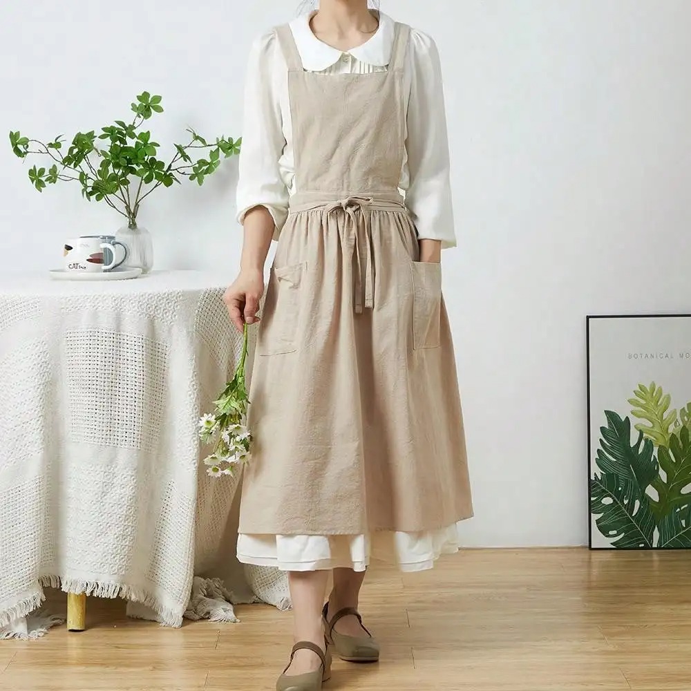 salopette en lin femme taupe longueur