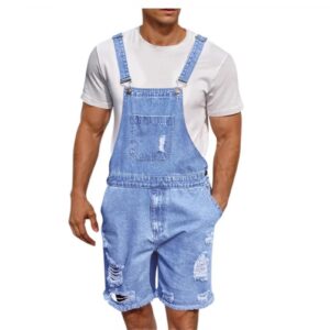 salopette short homme de couleur noire variation bleu