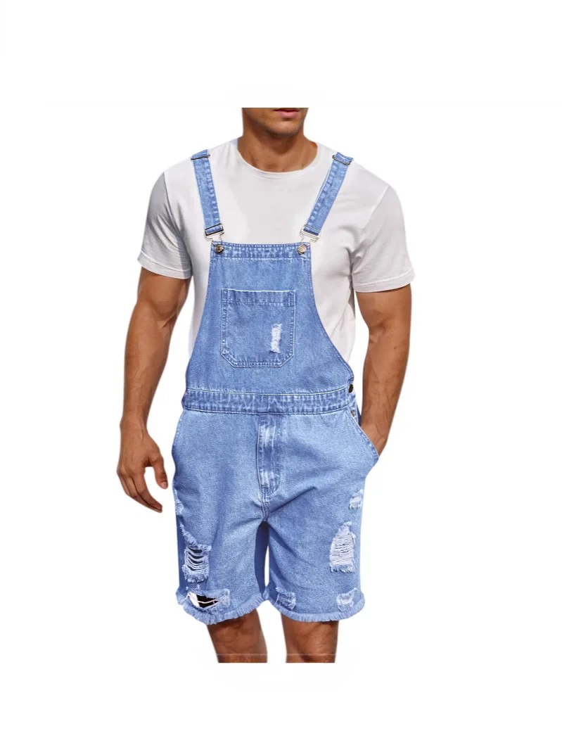 salopette short homme de couleur noire variation bleu