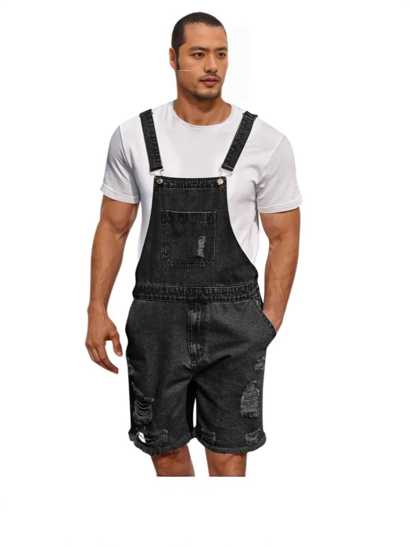 salopette short homme noir