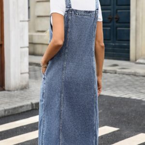 jupe salopette jean femme fendue de dos