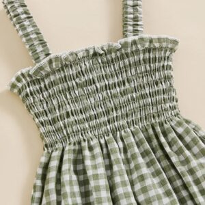 salopette bebe coton à carreaux vert détail tissu