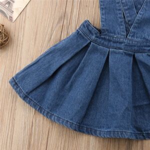 salopette fille en denim détail jupe